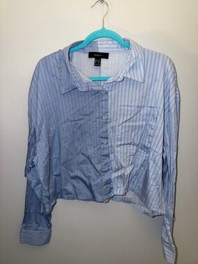 Light Blue and White Striped Shirt two tone
